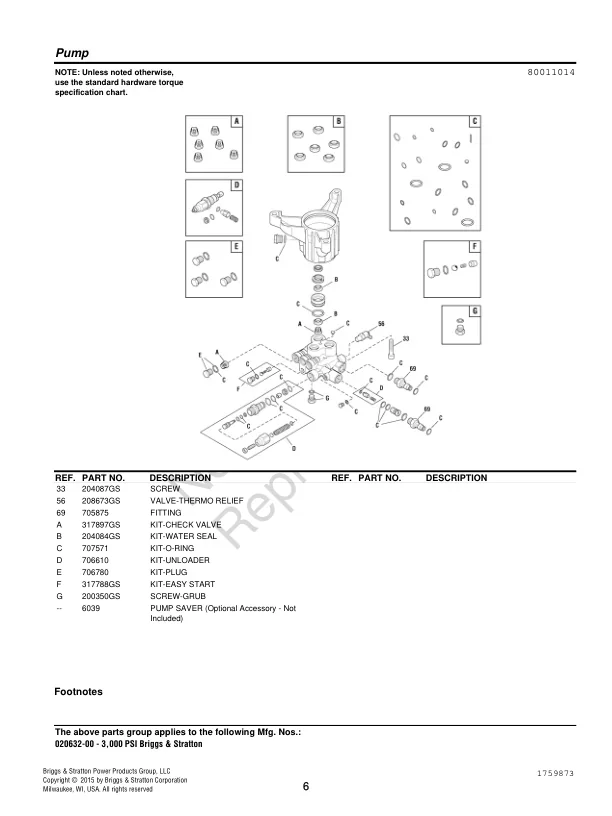 BRIGGS AND STRATTON, 020632-00, IPL.6